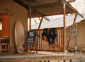 Glamping accommodation at The Wave