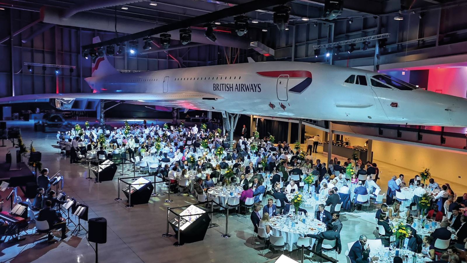 Dinner under Concorde at Aerospace Bristol