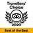 Trip Advisor Travellers Choice Best of the Best Award 2020