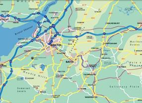 Bristol and Bath regional Map