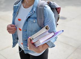 Person with books