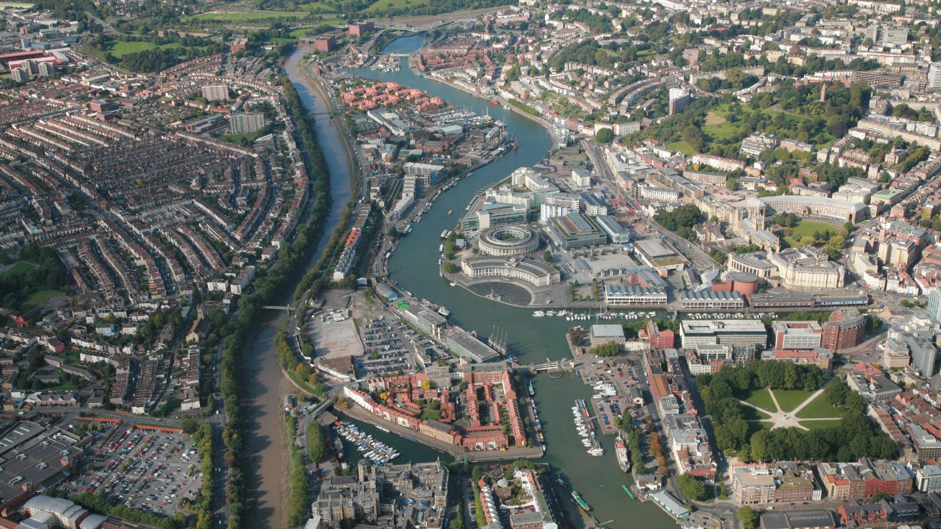 Bristol Aerial City Centre Harbourside
