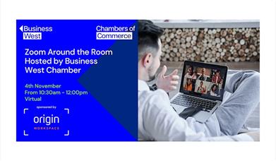 Infographic of the event featuring date, time, and venue (online)