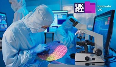 stock photo from UKRI of lab technicians