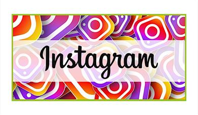 the word instagram in front of a collection of instagram logos