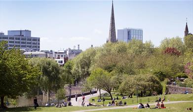 Castle Park and St Peter's Church