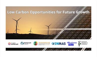 Infographic featuring the list of partners and an image of wind turbines