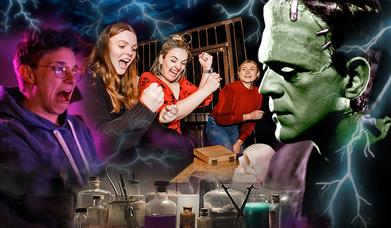 The Creature Frankenstein and visitors to the museum
