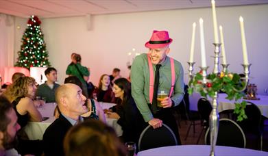 Guests at christmas party