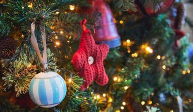 Decorations on a Christmas tree at The Bristol hotel