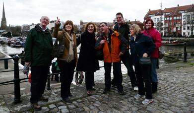 A group of people enjoying the Bristol Highlights Walk