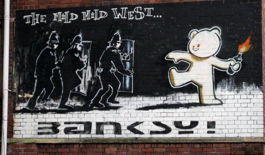 Banksy's Mild Mild West on Stokes Croft, Bristol