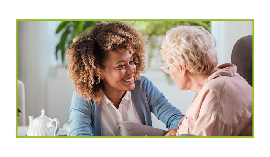 stock photo of someone talking to someone else