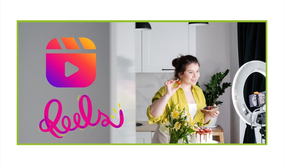 Stock photo of someone creating a reel
