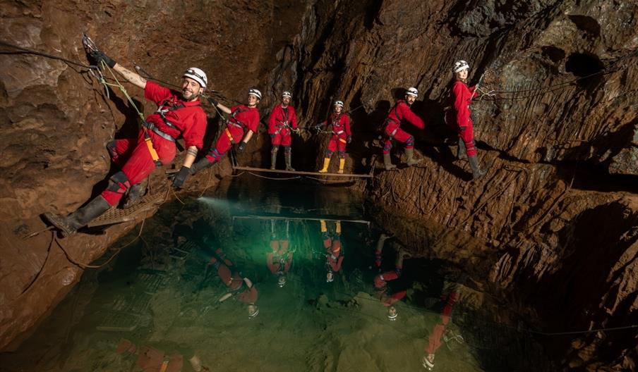 Wookey Hole Cave wild wookey with people