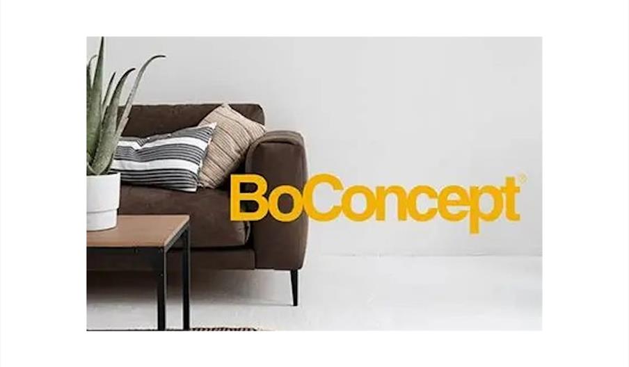 Picture of some furniture and BoConcept's logo