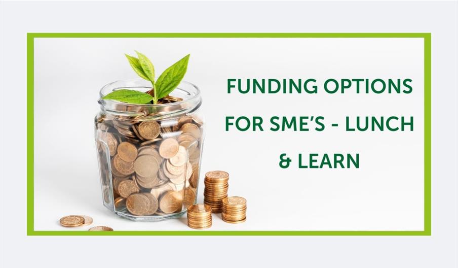 Mason jar filled with coins and a sprout