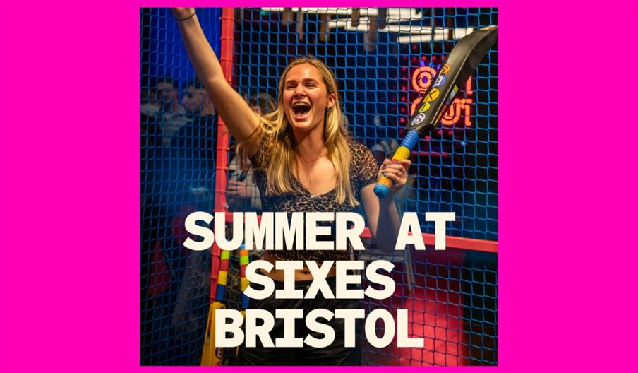 Person at the cricket batting cages celebrating