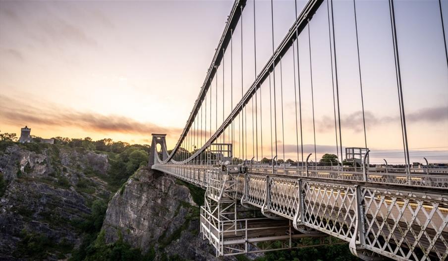 The historic iron chains of the Clifton Suspension Bridge