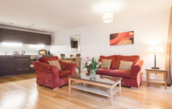 Premier Suites Plus Bristol Cabot Circus living room
