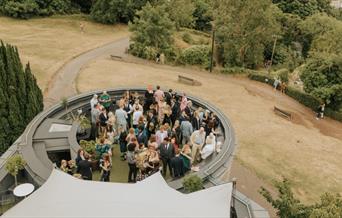 People on terrace at Clifton Observatory