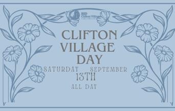 name banner for Clifton Village Day