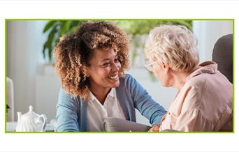 stock photo of someone talking to someone else