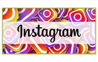 the word instagram in front of a collection of instagram logos