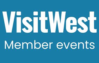 Visit West logo on a blue background