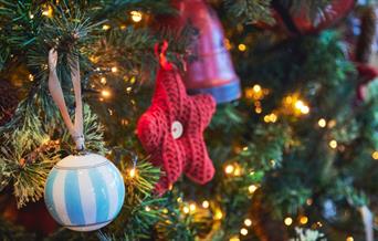 Decorations on a Christmas tree at The Bristol hotel