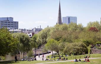 Castle Park and St Peter's Church