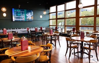 Sixes social cricket restaurant area