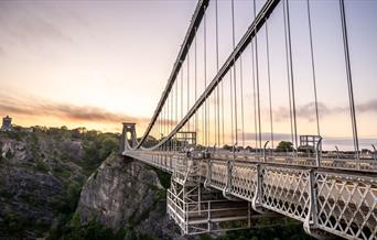 The historic iron chains of the Clifton Suspension Bridge