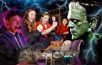 The Creature Frankenstein and visitors to the museum