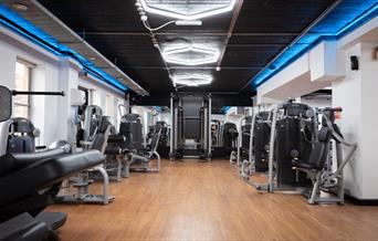 Interior of the YMCA Bath Gym.