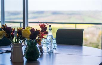 Flowers, vases with a view