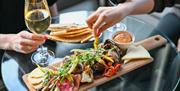 sharing platter and wine
