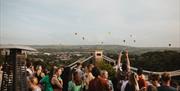 People enjoying balloons