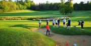 People playing golf