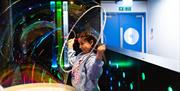 Girl playing with bubbles