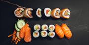 Salmon sushi platter