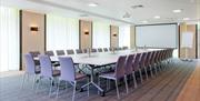 Medium meeting room set up in boardroom style at the Holiday Inn Bristol Filton.