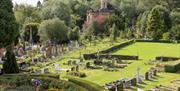 A high-angled view of the landscape at Arnos Vale Cemetery