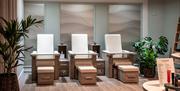 Three treatment chairs in relax lounge