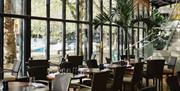 Shot of the interior facing the windows to the harbour outside