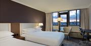 Twin beds in room
