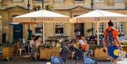 Exterior of the Dough restaurant on Kinsgmead Square in Bath