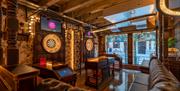 Darts and sofa
