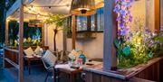 The outdoor terrace at The Francis Hotel Bath