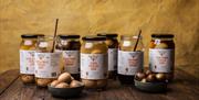 Jars of pickled eggs and onions